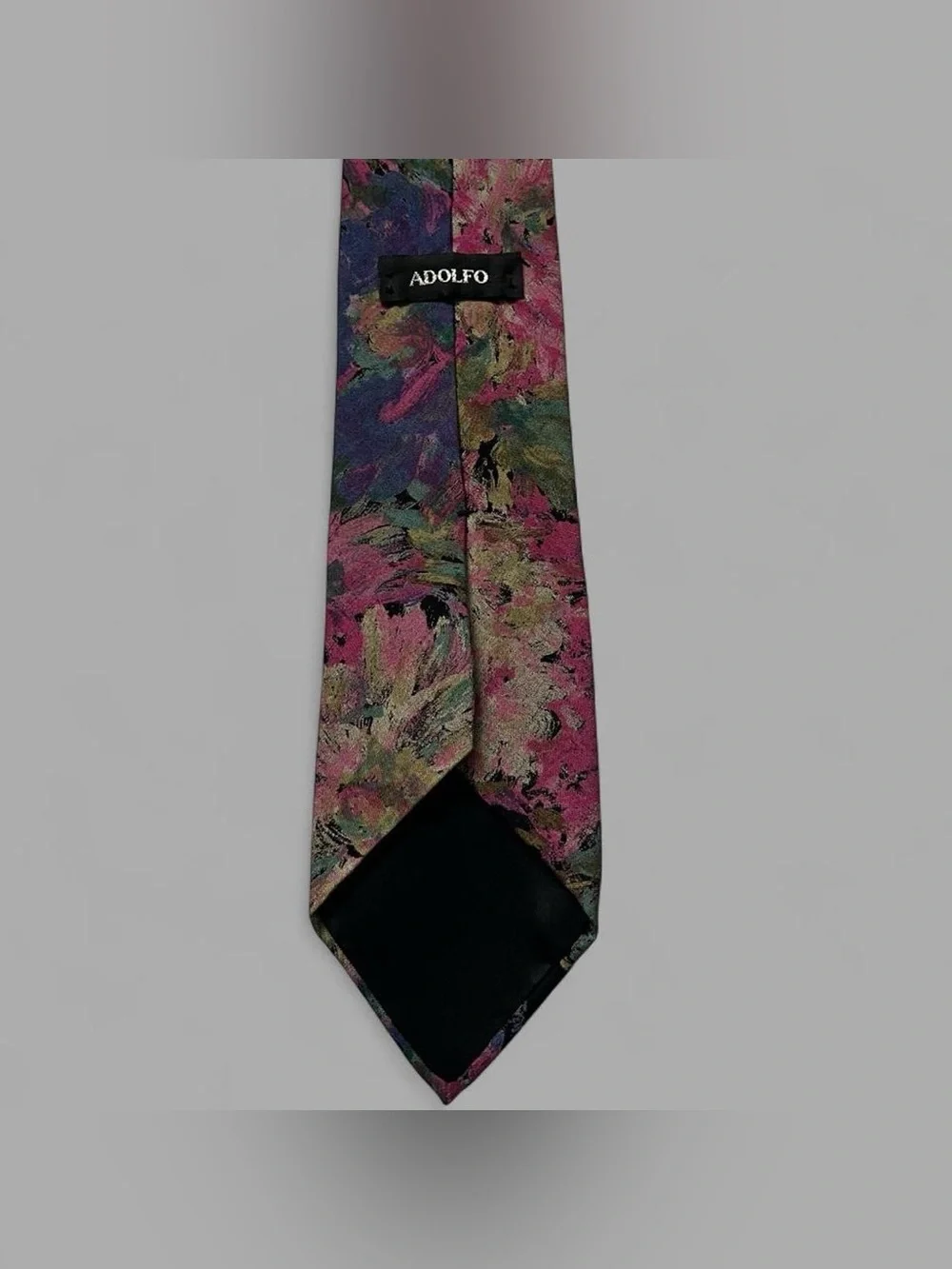 Vintage 90’s Adolfo Floral Multi-Color Artsy Preppy Casual Tie